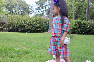 Plaid Shorts 2pc Set