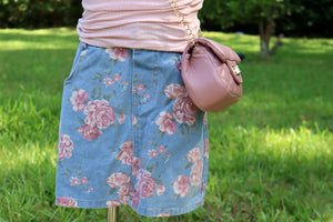 Denim Rose Skirt