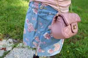 Denim Rose Skirt