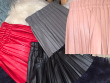 Load image into Gallery viewer, Faux Leather Hollywood Pleated Skirt