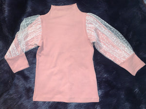 Puff Sleeve - Tulle/Knit Top