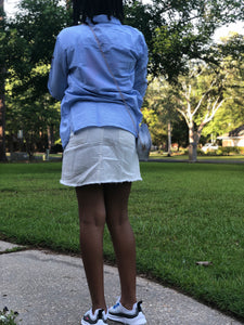 Denim White Skirt