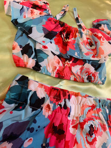 Floral Crop 2pc Short Set