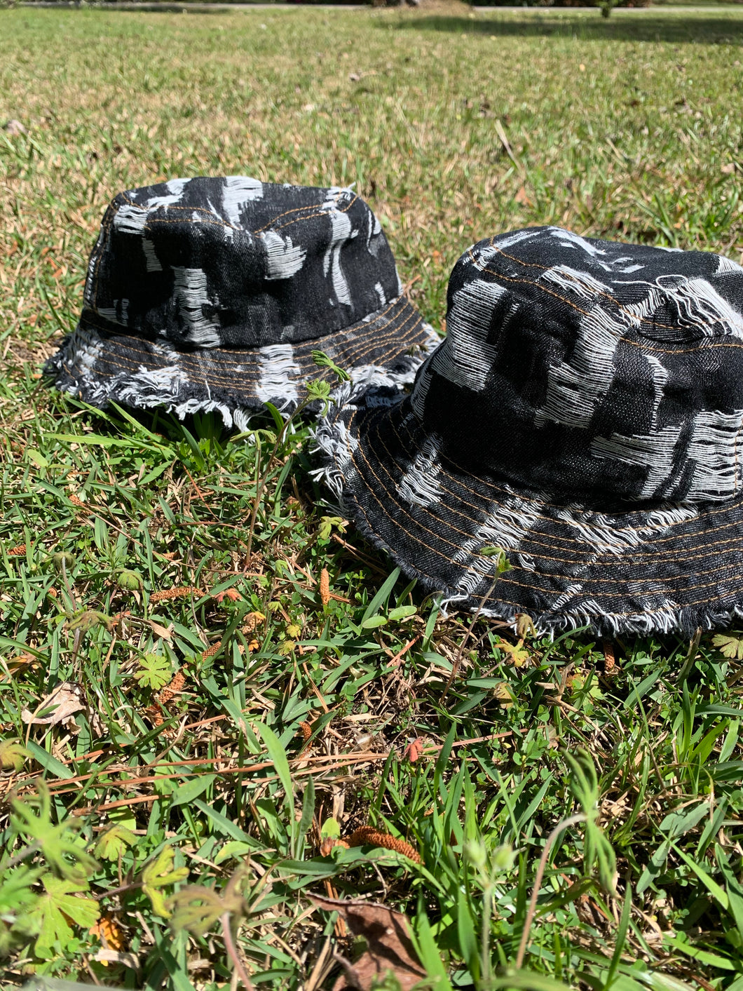 Denim Distressed Bucket Hat