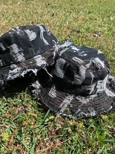 Denim Distressed Bucket Hat