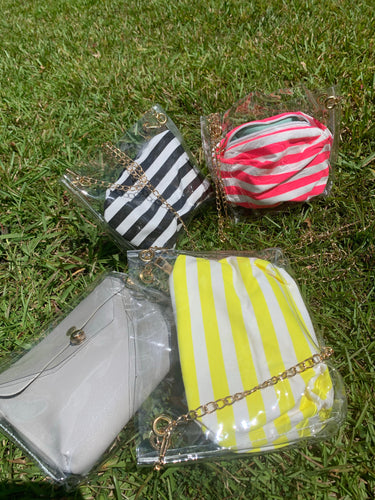 Cutie Pie Clear Stripe Handbags