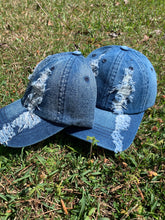 Load image into Gallery viewer, Denim Distressed Big Girl Cap