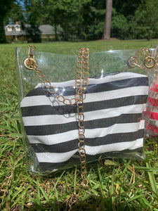 Cutie Pie Clear Stripe Handbags