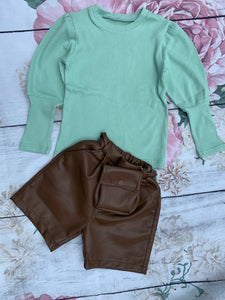 Puff Sleeve - Minty Top