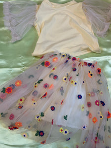 Floral Tulle Skirt Set